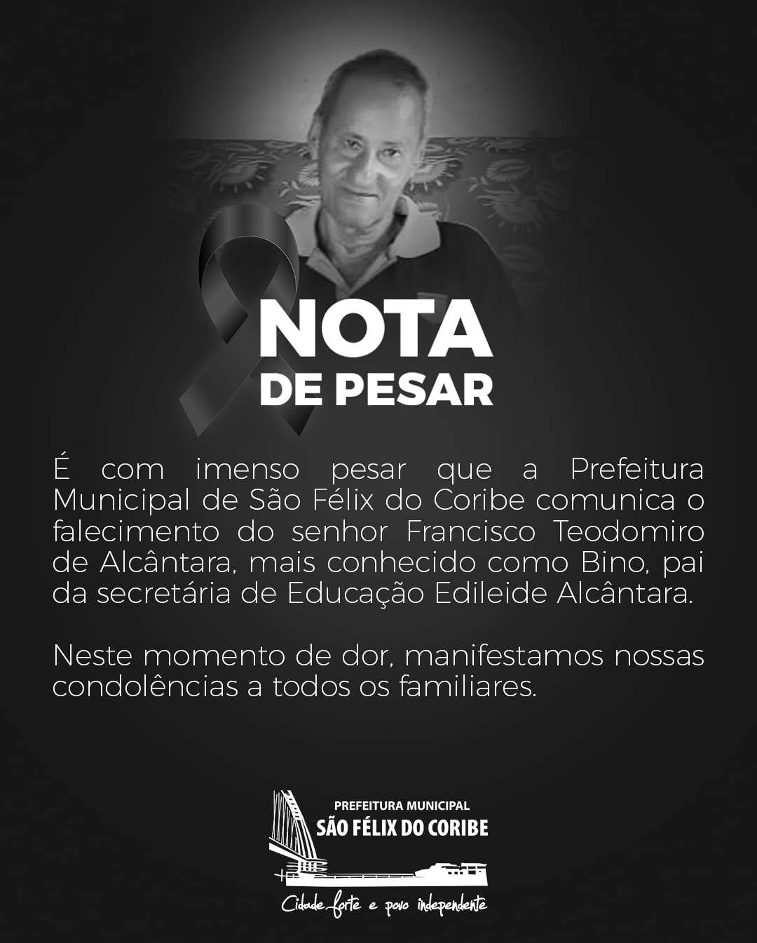 NOTA DE PESAR - FRANCISCO TEODOMIRO