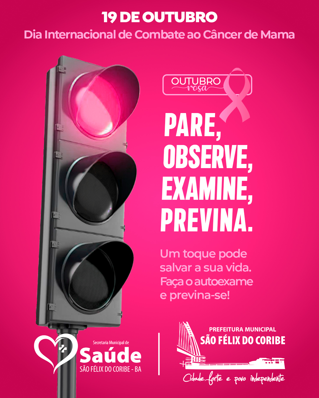 19 DE OUTUBRO - DIA INTERNACIONAL DE COMBATE AO CÂNCER DE MAMA